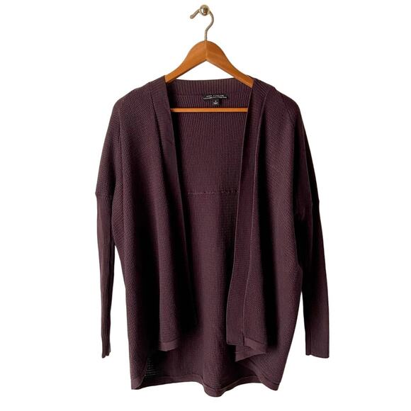 Ann Taylor Sweaters - Ann Taylor Oversized Maroon Merino Wool Open Cardigan Sweater Size Small